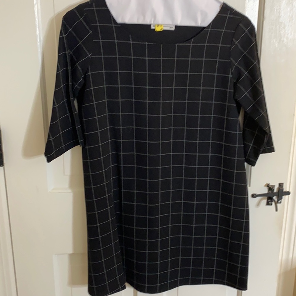 Black plaid mini dress